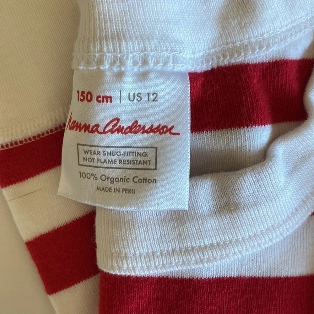 Hanna Andersson red white long sleeve pajamas